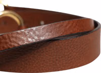 Men Brown Classic Leather Metal Buckle Belt 4
