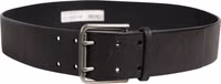 Men Black Classic Leather Metal Buckle Belt 2