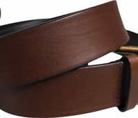 Men Brown Classic Leather Metal Buckle Belt 4