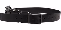 Black Calf Leather Silver Metal Buckle Belt 2