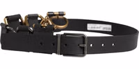 Men Black Classic Leather Metal Buckle Belt 2