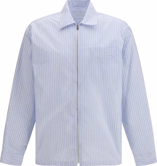 Blue Polyamide Pattern Shirt