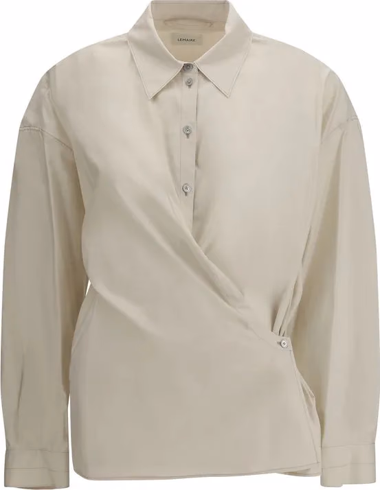 Beige Cotton Dress Shirt