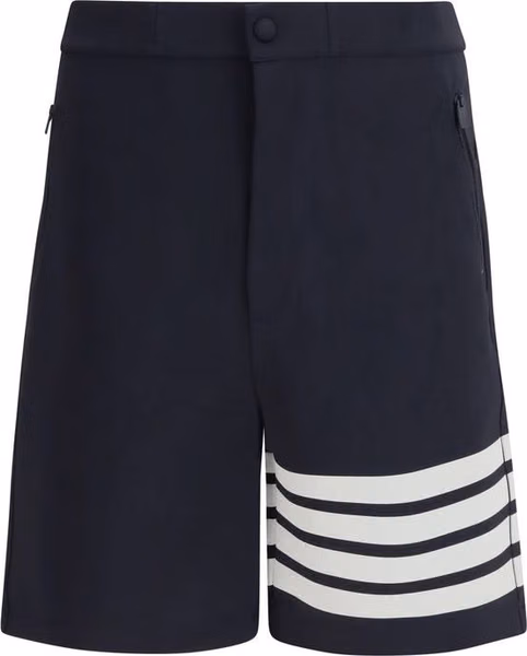 Blue Viscose Bermuda Shorts