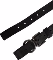 Men Black Calfskin Leather Metal Buckle Belt 4