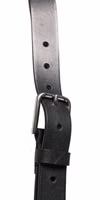Black Double Strap Leather Silver Buckle Belt 4