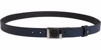 Men Blue Calfskin Leather Square Buckle Belt 2