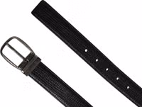 Men Black Classic Leather Metal Buckle Belt 5