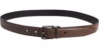 Men Brown Classic Leather Metal Buckle Belt 2