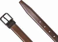 Men Brown Classic Leather Metal Buckle Belt 5