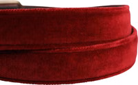 Men Burgundy Velvet Cotton Metal Buckle Belt 4