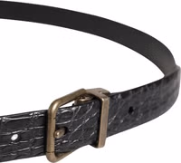 Men Black Exotic Leather Metal Buckle Belt 3
