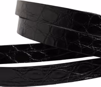 Black Double Strap Leather Silver Buckle Belt 4
