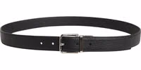 Men Black Classic Leather Metal Buckle Belt 2