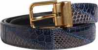 Men Multicolor Leather Metal Buckle Belt 1