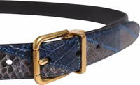 Men Multicolor Leather Metal Buckle Belt 4