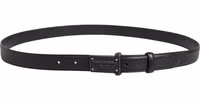 Men Black Calf Leather Logo Metal Buckle Belt 2