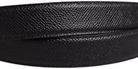 Men Black Calf Leather Logo Metal Buckle Belt 4