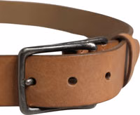 Men Brown Leather Classic Metal Buckle Belt 3