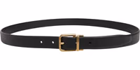 Men Black Classic Leather Metal Buckle Belt 2