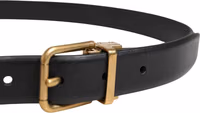 Men Black Classic Leather Metal Buckle Belt 3