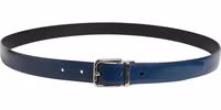 Men Blue Classic Leather Metal Buckle Belt 2