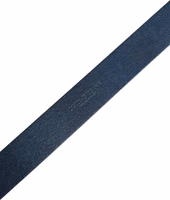 Men Blue Calf Leather Logo Metal Buckle Belt 5