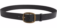Men Black Classic Leather Metal Buckle Belt 2
