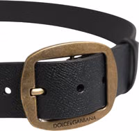 Men Black Classic Leather Metal Buckle Belt 3