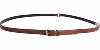 Men Brown Leather Classic Metal Buckle Belt 2