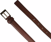 Men Brown Leather Classic Metal Buckle Belt 5