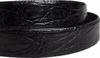 Men Black Exotic Leather Logo Buckle Belt 4