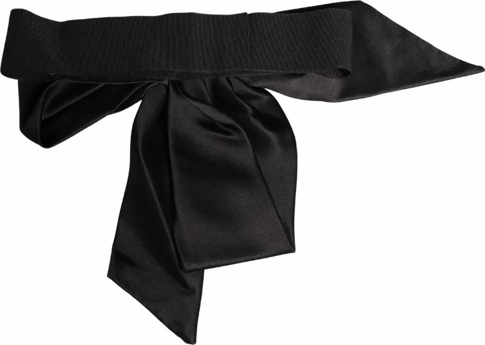 Black Silk Satin Sash Wide Waist Women Belt