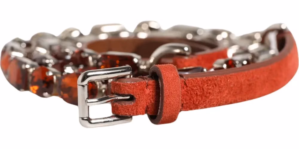 Red Velvet Crystals Chain Embellished Belt