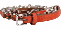Red Velvet Crystals Chain Embellished Belt 1