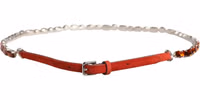 Red Velvet Crystals Chain Embellished Belt 2