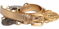 Gold Brass Chain Coin Embellished Metal Buckle Belt 1