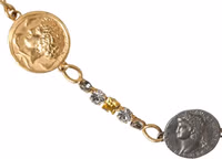 Gold Brass Chain Coin Embellished Metal Buckle Belt 4