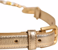 Gold Brass Chain Coin Embellished Metal Buckle Belt 5