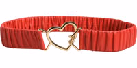 Red Leather Gold Heart Metal Buckle Belt 2