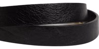 Black Leather Thin Gold Metal Brass Buckle Waist Belt 5