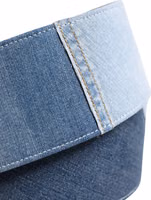 Blue Two Tone Denim Gold Metal Buckle Belt 3