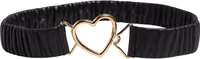 Black Leather Gold Heart Metal Buckle Belt 3