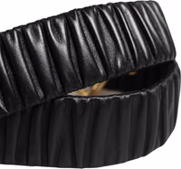 Black Leather Gold Heart Metal Buckle Belt 5