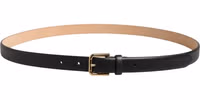 Black Classic Leather Gold Metal Buckle Belt 2