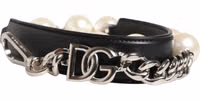 Black Leather Silver Chain Bag Accessory Shoulder Strap 5