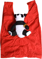 Men Red Polyester Panda Stuffed Ecobag Tote Borse Bag 1