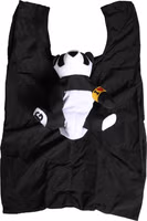 Men Black Polyester Panda Stuffed Ecobag Bag 1