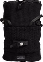 Black Tricot Wool Blend Duffel Backpack Travel Borse Bag 1