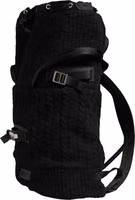 Black Tricot Wool Blend Duffel Backpack Travel Borse Bag 5